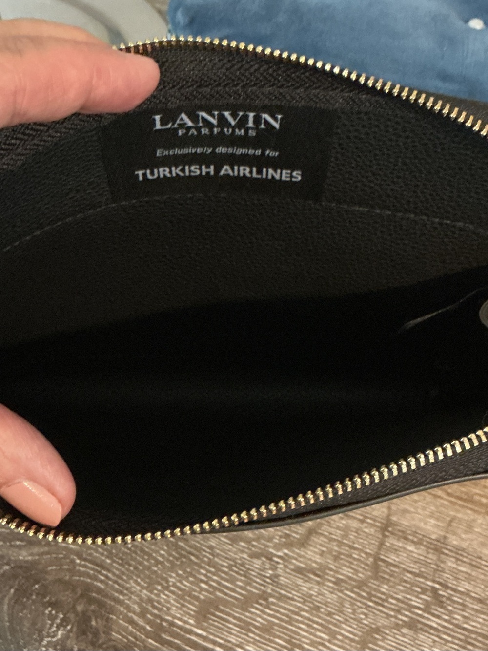 Lanvin Parfums Exclusively for Turkish Airlines Black Toiletry Pouch Bag EUC - Picture 3 of 4